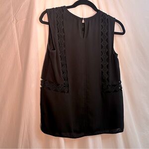 Ann Taylor black embroidered shirt small
